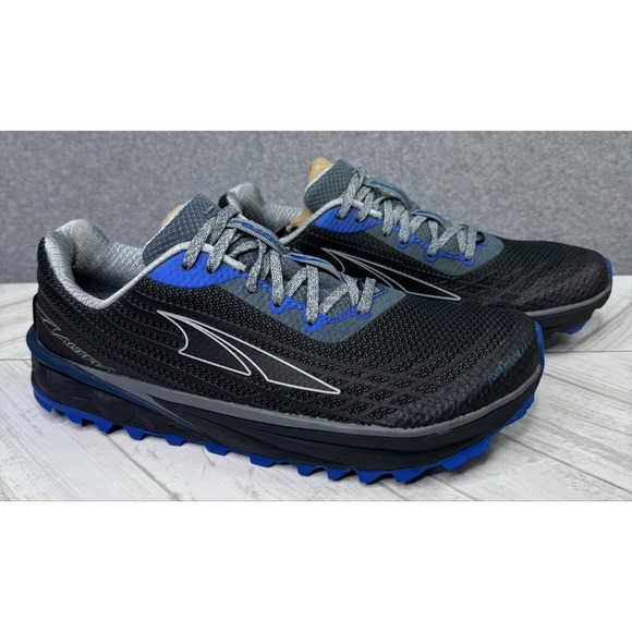 Altra Timp 2 Sneakers Mens Sz 9 Black Blue Trail Running Shoe Foot Shape Lace Up - Picture 1 of 10